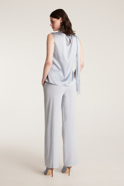 Silk Tie Top - Pale Blue-Perri Cutten