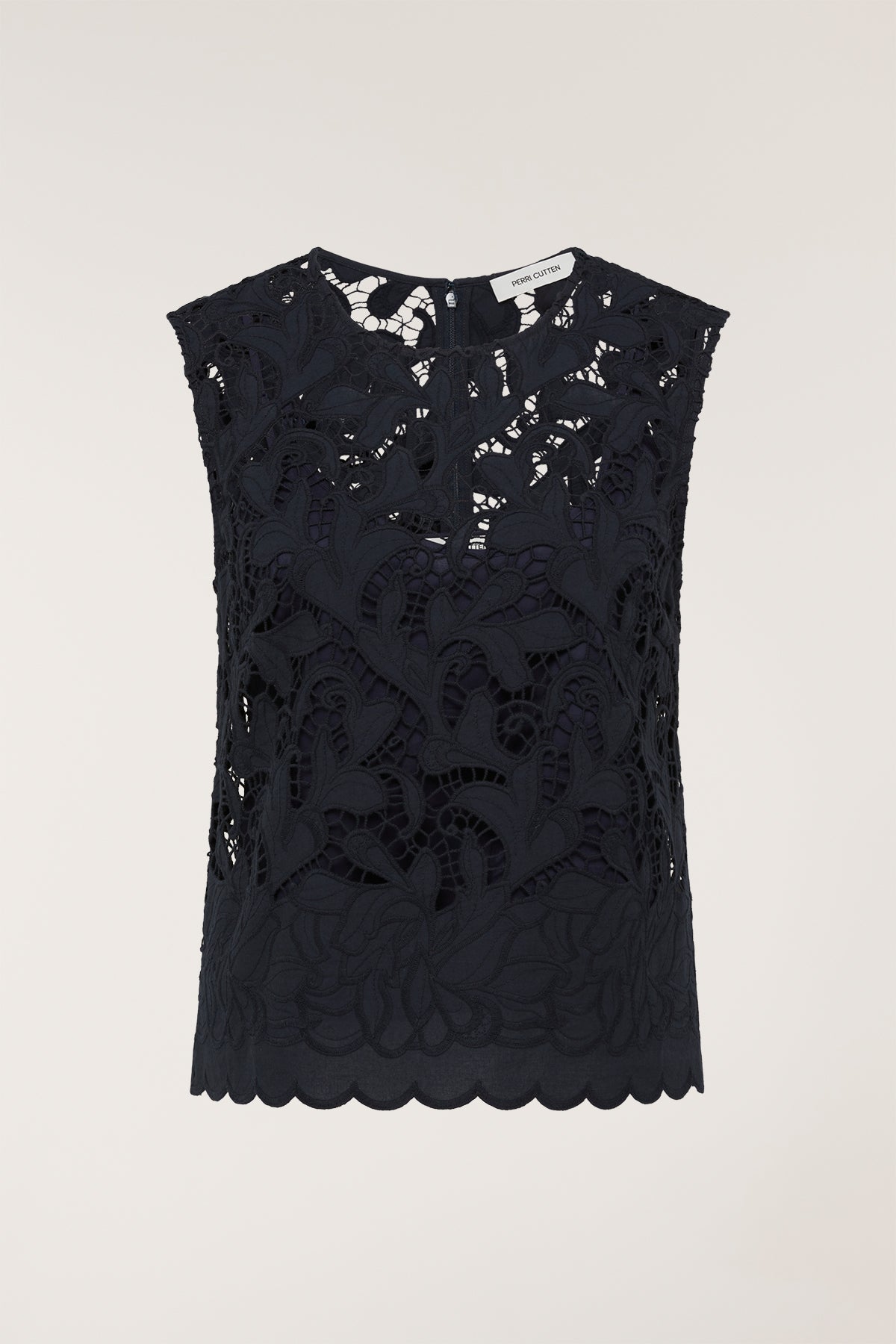 Lace Top - Navy-Perri Cutten