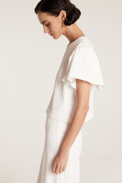 Ruffle Sleeve Top - Ivory-Perri Cutten