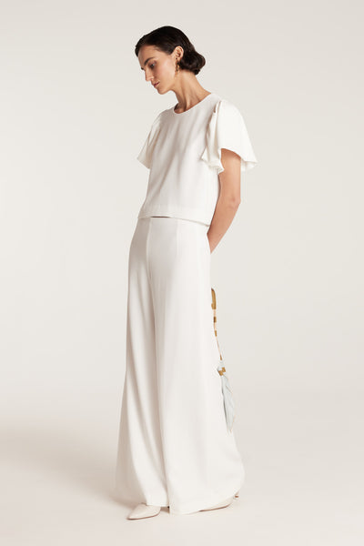 Ruffle Sleeve Top - Ivory-Perri Cutten