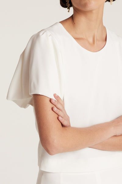 Ruffle Sleeve Top - Ivory-Perri Cutten
