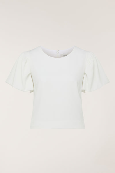 Ruffle Sleeve Top - Ivory-Perri Cutten