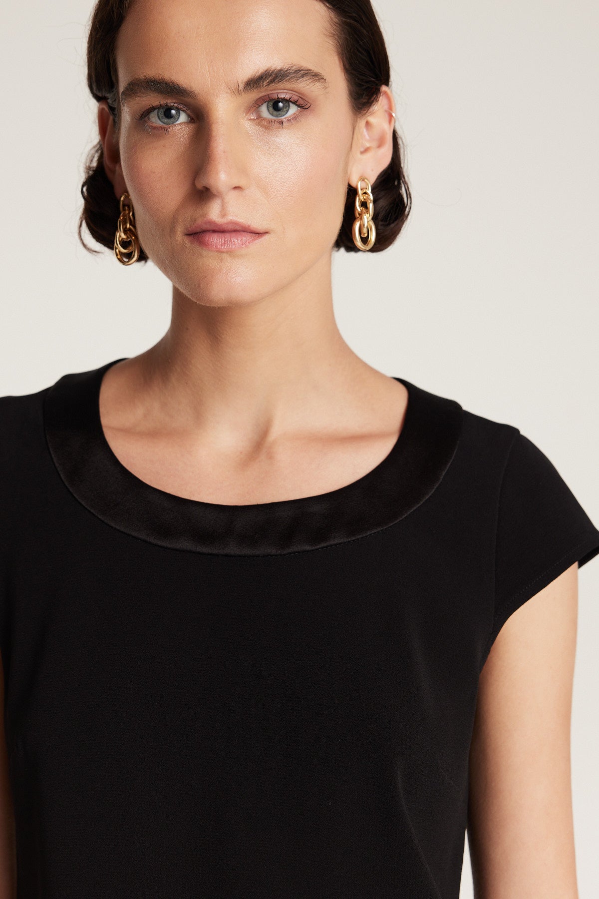 Lina Satin Trim Top - Black-Perri Cutten