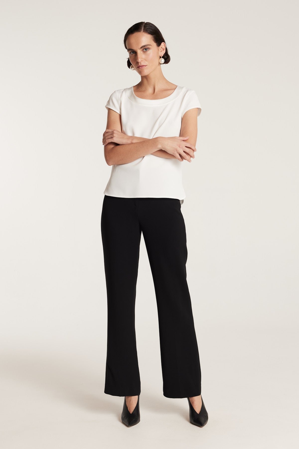Lina Satin Trim Top - Ivory-Perri Cutten