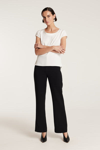 Lina Satin Trim Top - Ivory-Perri Cutten