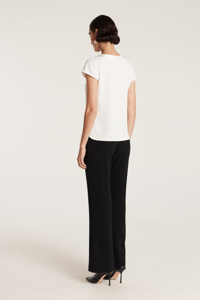 Lina Satin Trim Top - Ivory-Perri Cutten
