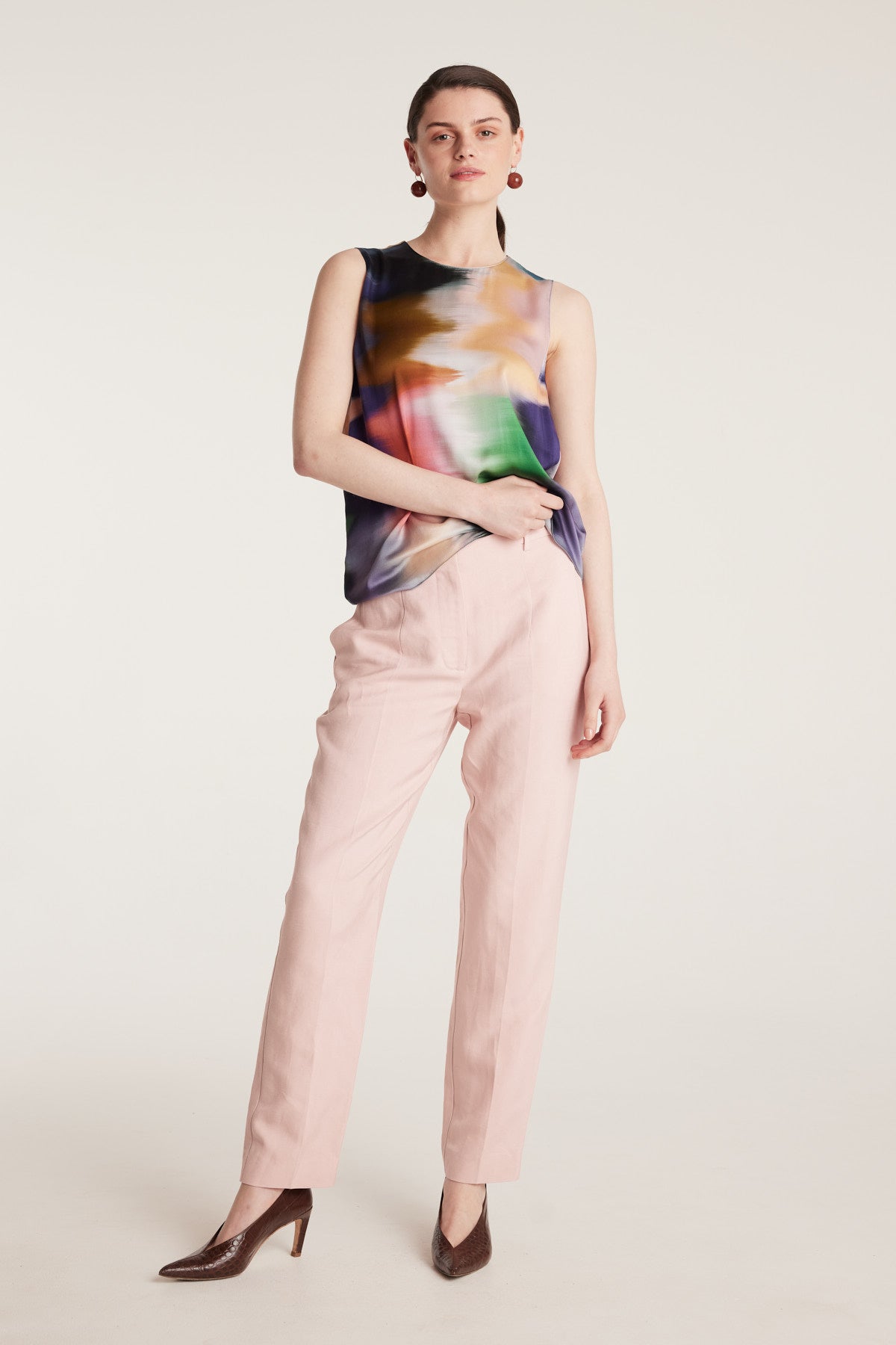 Shell Silk Top - Multi-Perri Cutten