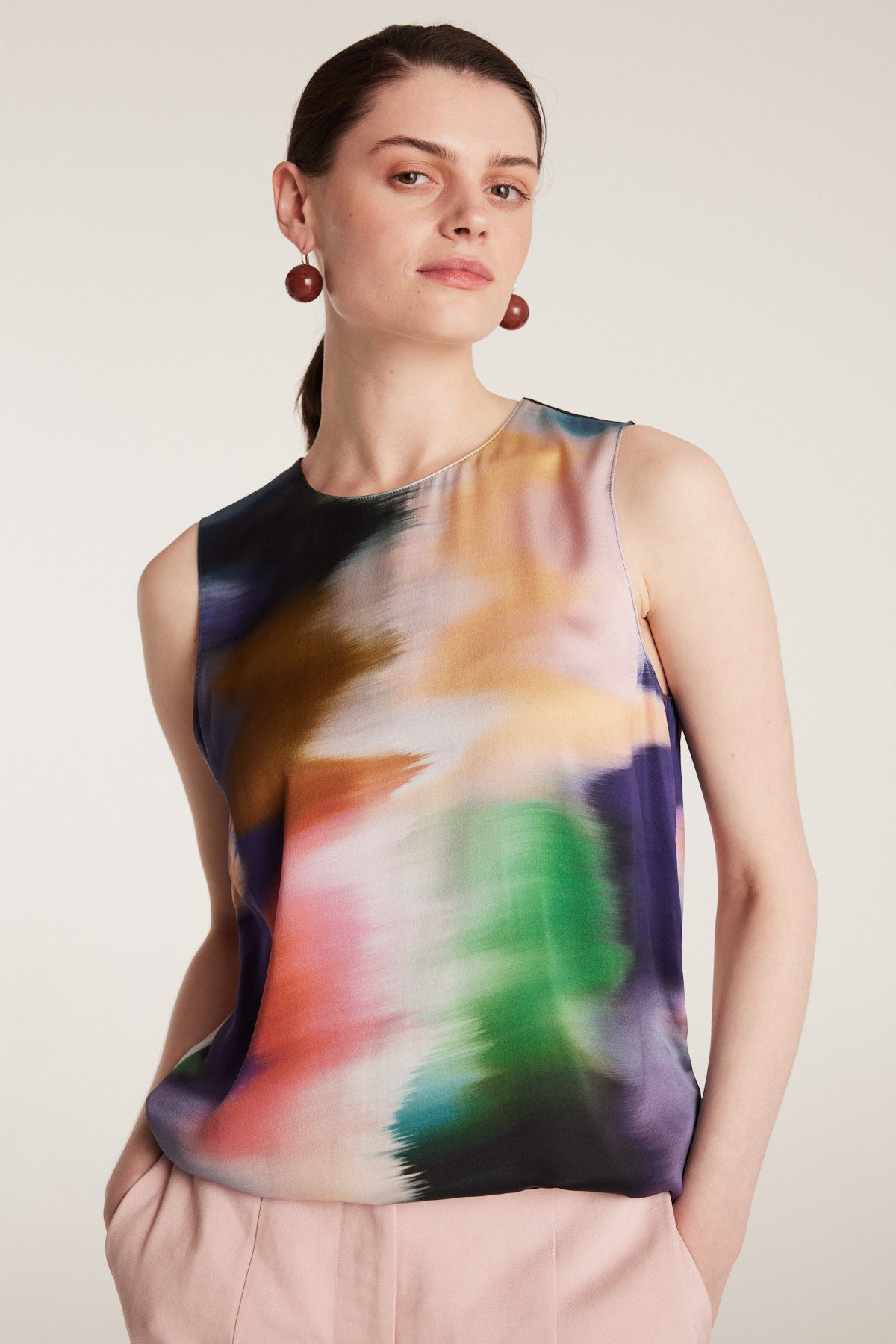 Shell Silk Top - Multi-Perri Cutten