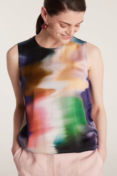 Shell Silk Top - Multi-Perri Cutten