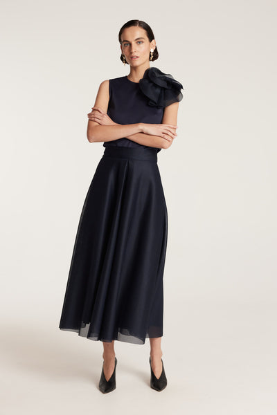 Rosette Top - Navy-Perri Cutten