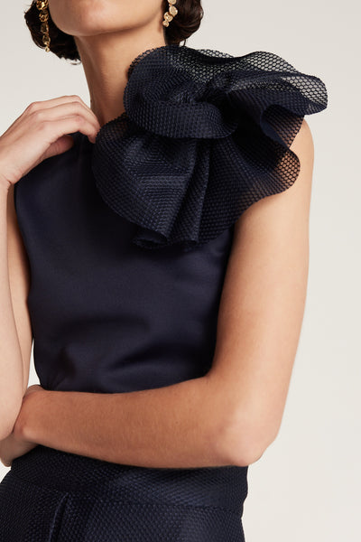 Rosette Top - Navy-Perri Cutten