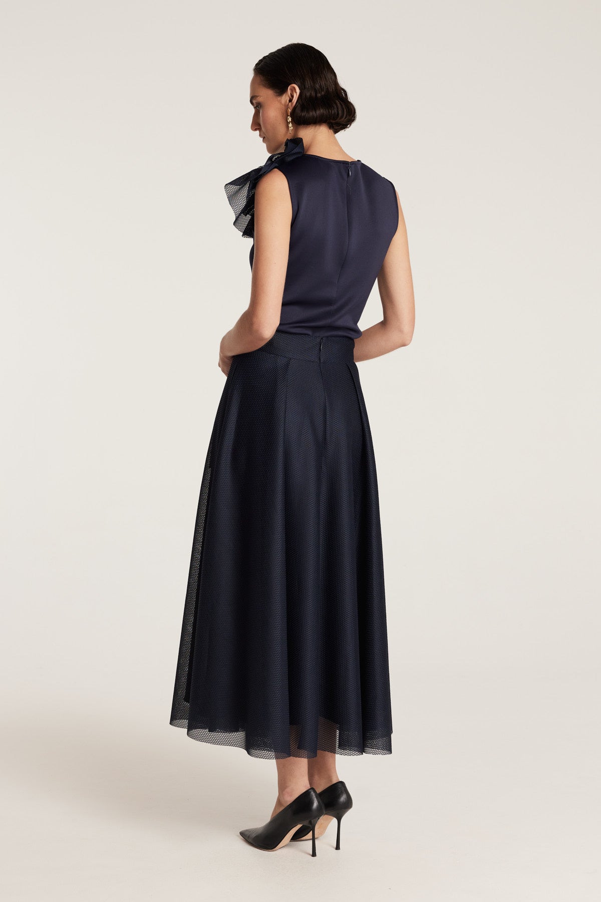 Rosette Top - Navy-Perri Cutten