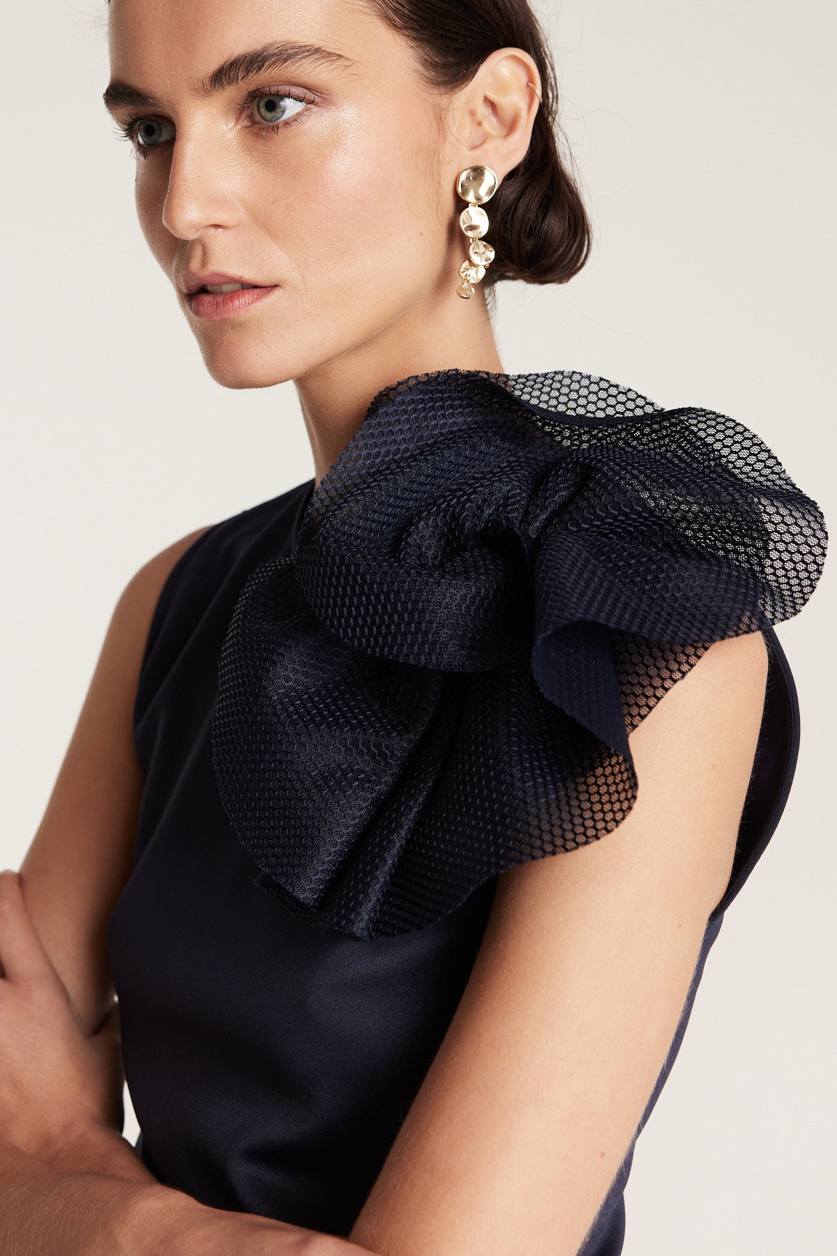 Rosette Top - Navy-Perri Cutten