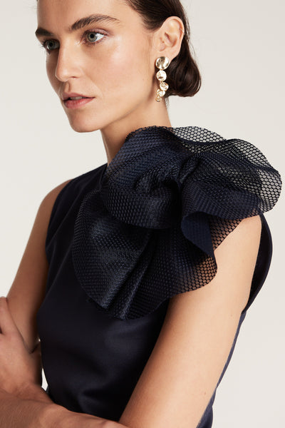 Rosette Top - Navy-Perri Cutten