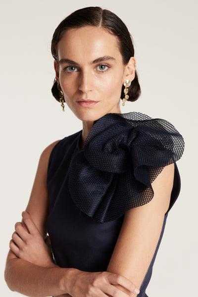 Rosette Top - Navy-Perri Cutten