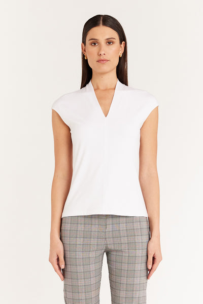 Emmy Jersey Top - White-Perri Cutten