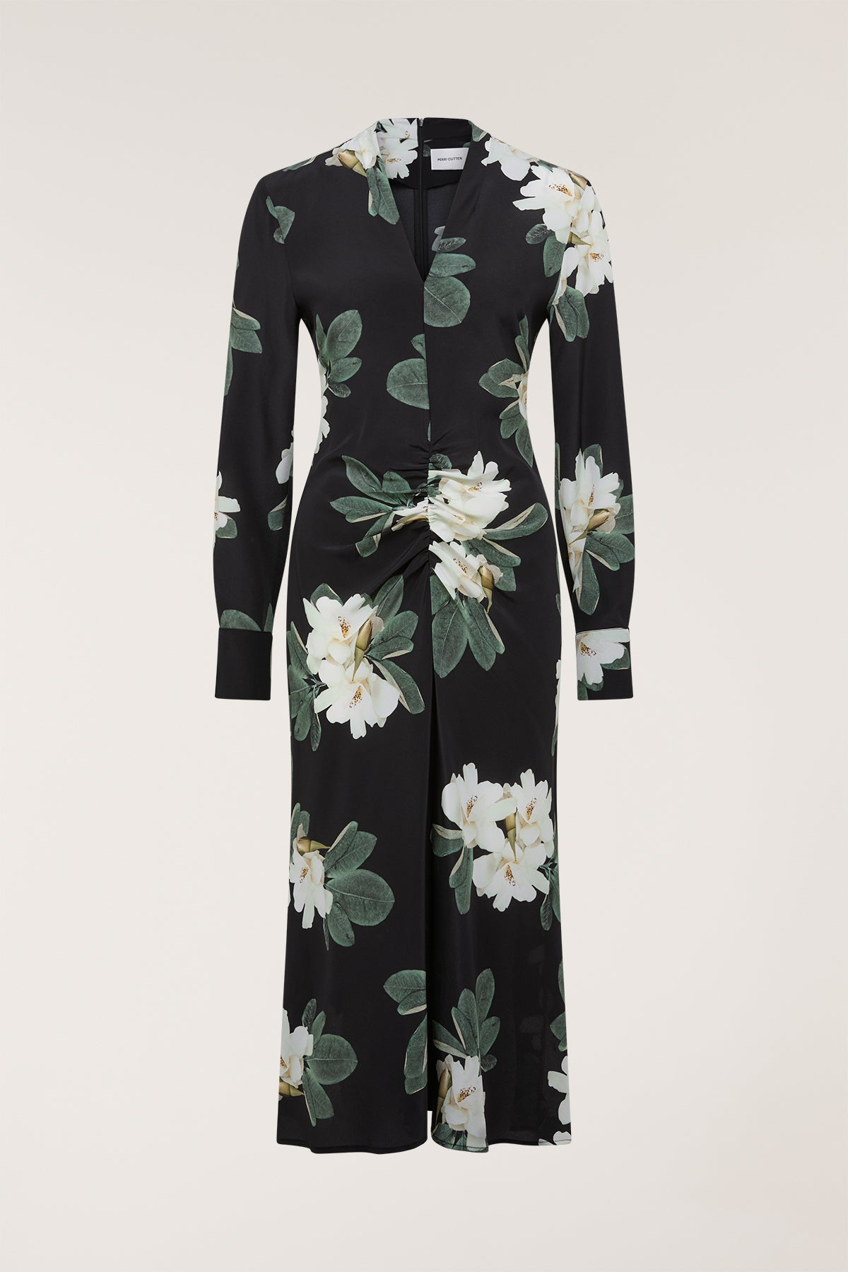 Magnolia Silk Dress - Black/Ivory-Perri Cutten