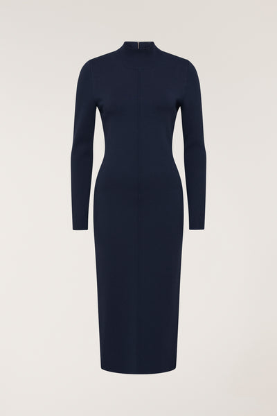Crepe Knit Dress - Indigo-Perri Cutten