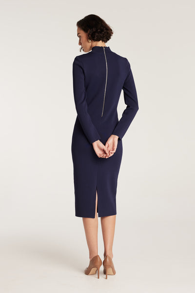 Crepe Knit Dress - Indigo-Perri Cutten