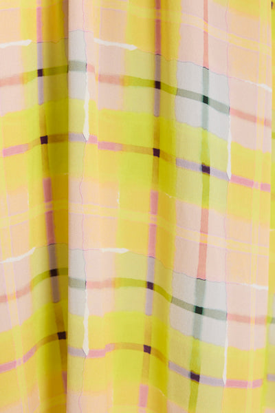 Gia Silk Dress - Lemon Check-Perri Cutten