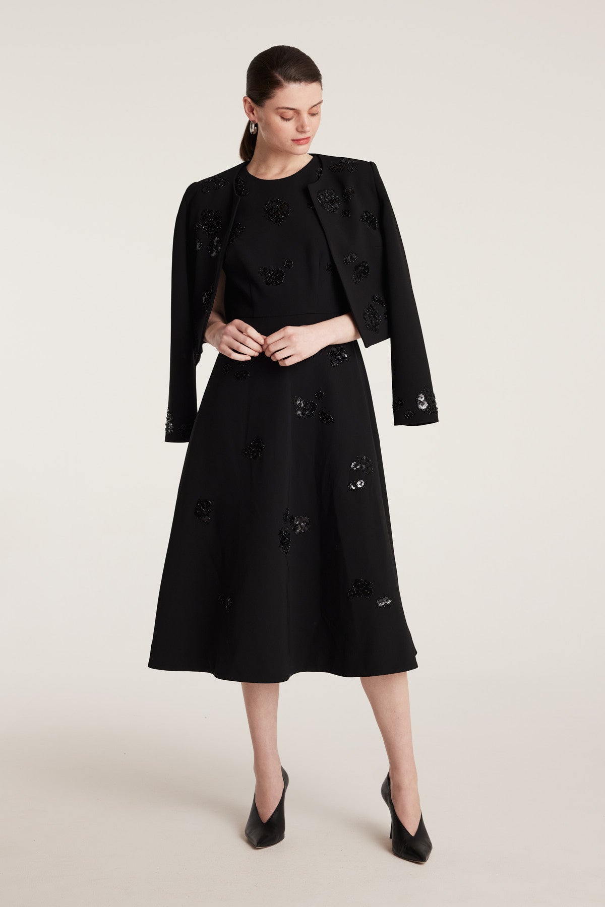 Embellished Dress - Black-Perri Cutten
