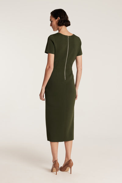 Crepe Knit Dress - Olive-Perri Cutten
