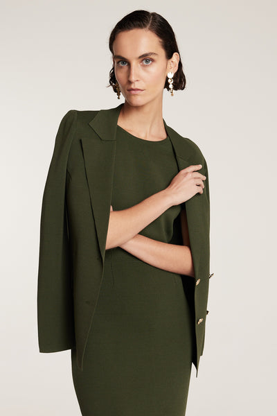 Crepe Knit Dress - Olive-Perri Cutten