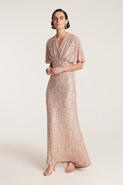Sequin Gown - Gold-Perri Cutten