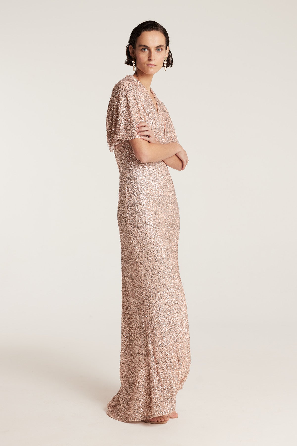 Sequin Gown - Gold-Perri Cutten