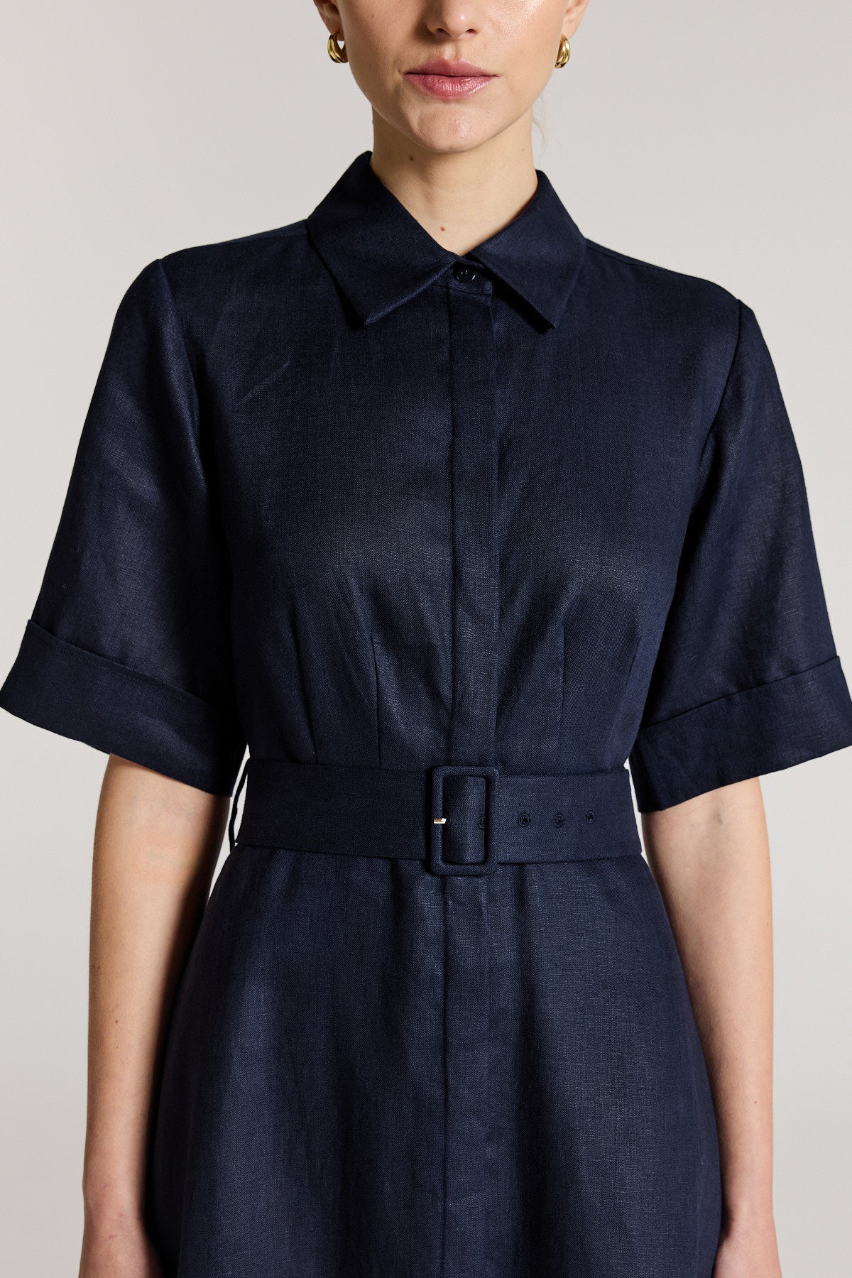 Lucinda Shirtmaker Dress - Navy-Perri Cutten