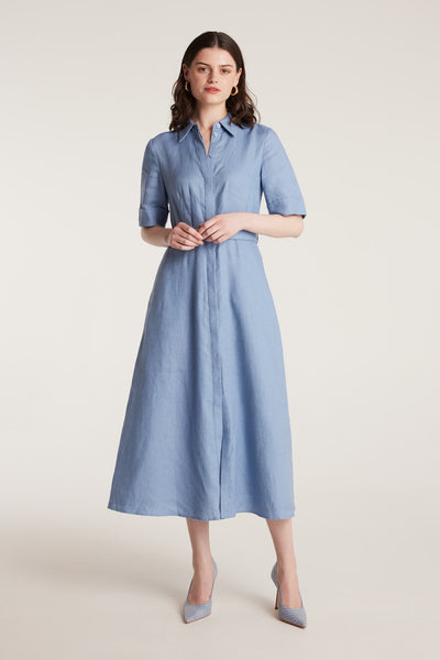 Lucinda Shirtmaker Dress - Cornflower-Perri Cutten