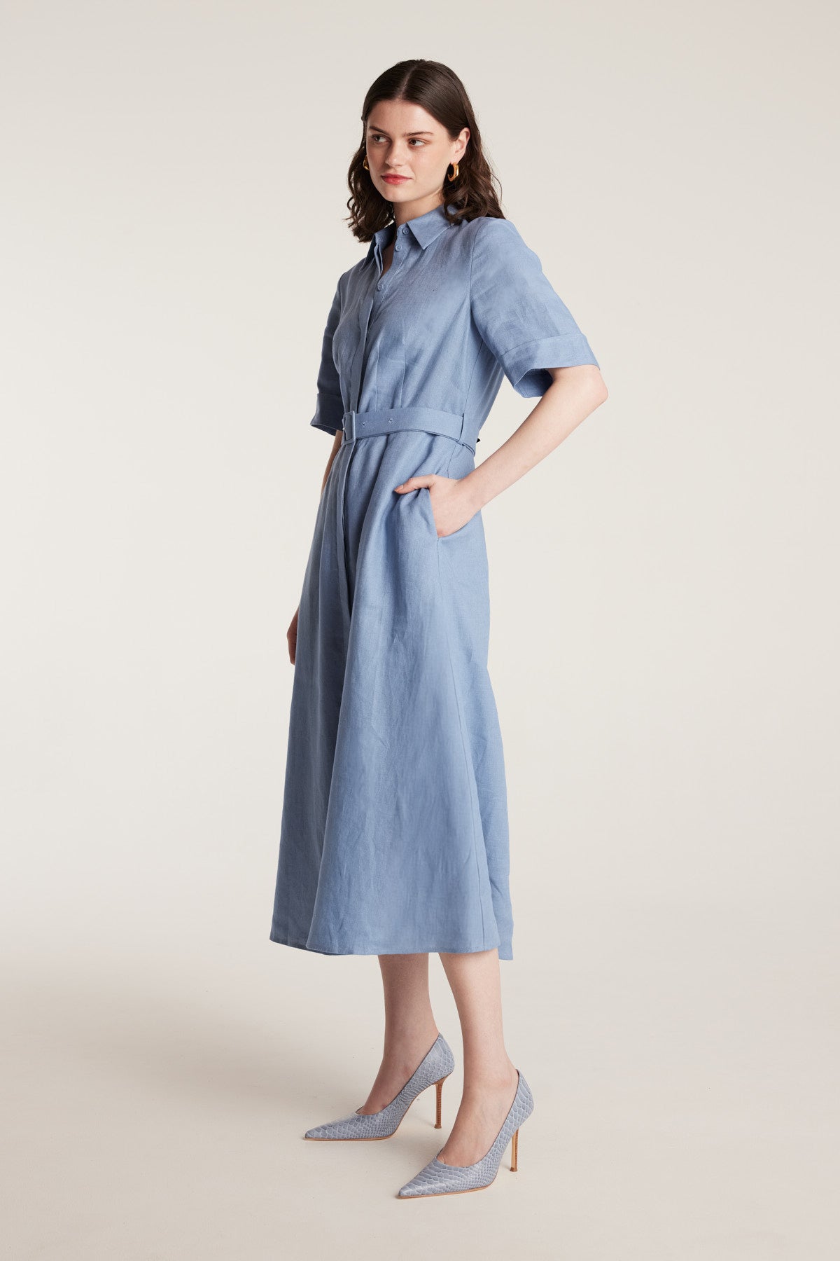 Lucinda Shirtmaker Dress - Cornflower-Perri Cutten