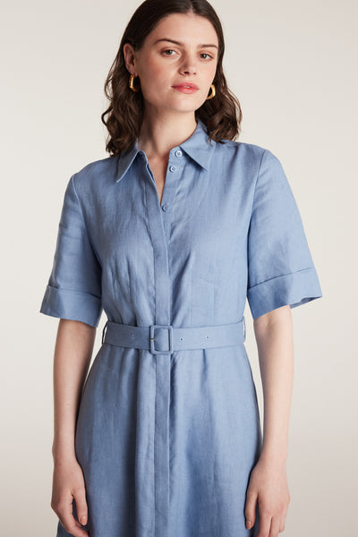 Lucinda Shirtmaker Dress - Cornflower-Perri Cutten
