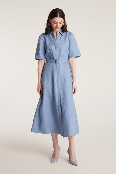 Lucinda Shirtmaker Dress - Cornflower-Perri Cutten