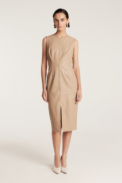 Leather Dress - Neutral-Perri Cutten