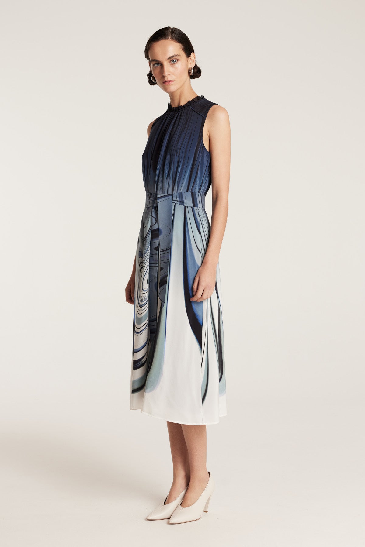 Athena Silk Dress - Ink Blues-Perri Cutten