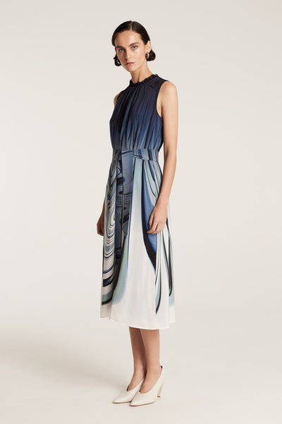 Athena Silk Dress - Ink Blues-Perri Cutten