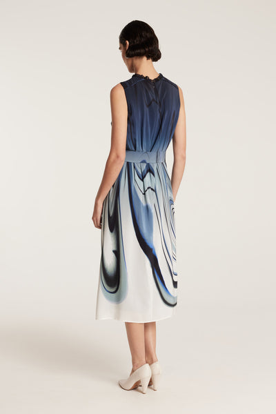 Athena Silk Dress - Ink Blues-Perri Cutten