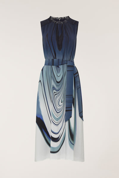 Athena Silk Dress - Ink Blues-Perri Cutten