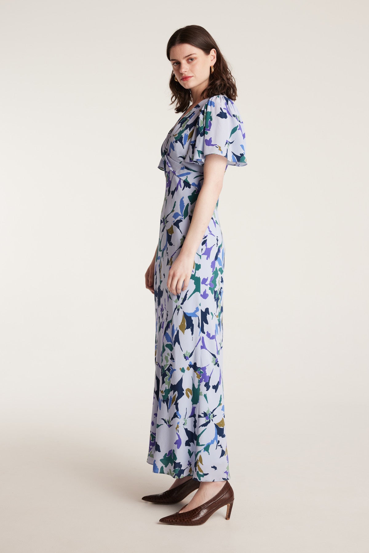 Fleur Silk Dress - Blue Print-Perri Cutten
