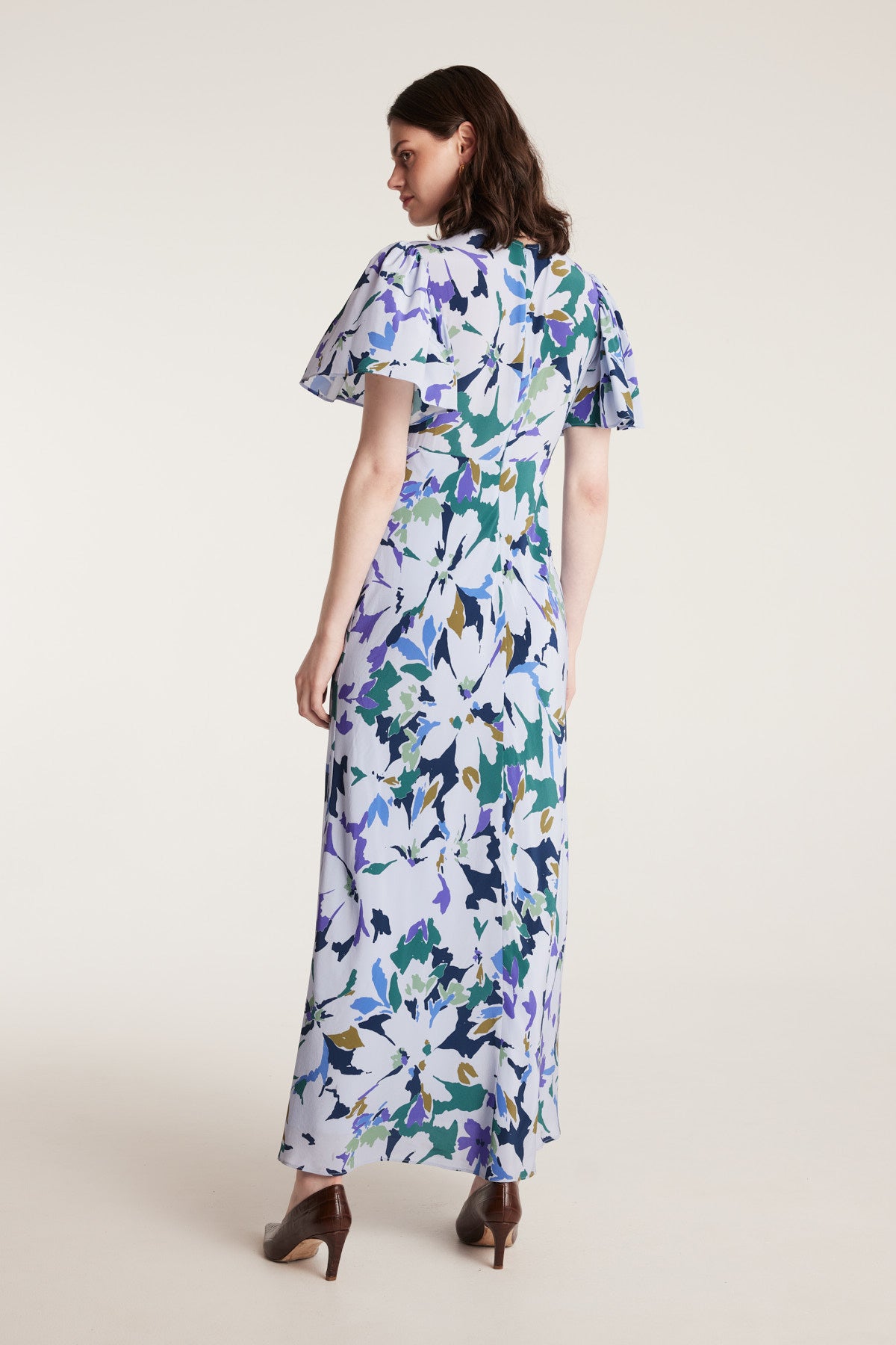 Fleur Silk Dress - Blue Print-Perri Cutten