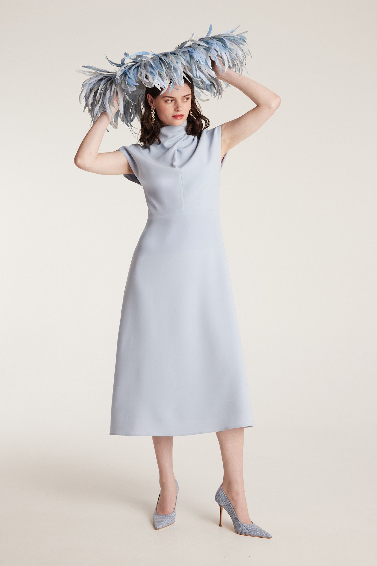 Structured Dress - Powder Blue-Perri Cutten