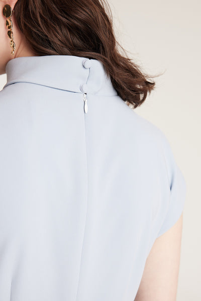 Structured Dress - Powder Blue-Perri Cutten