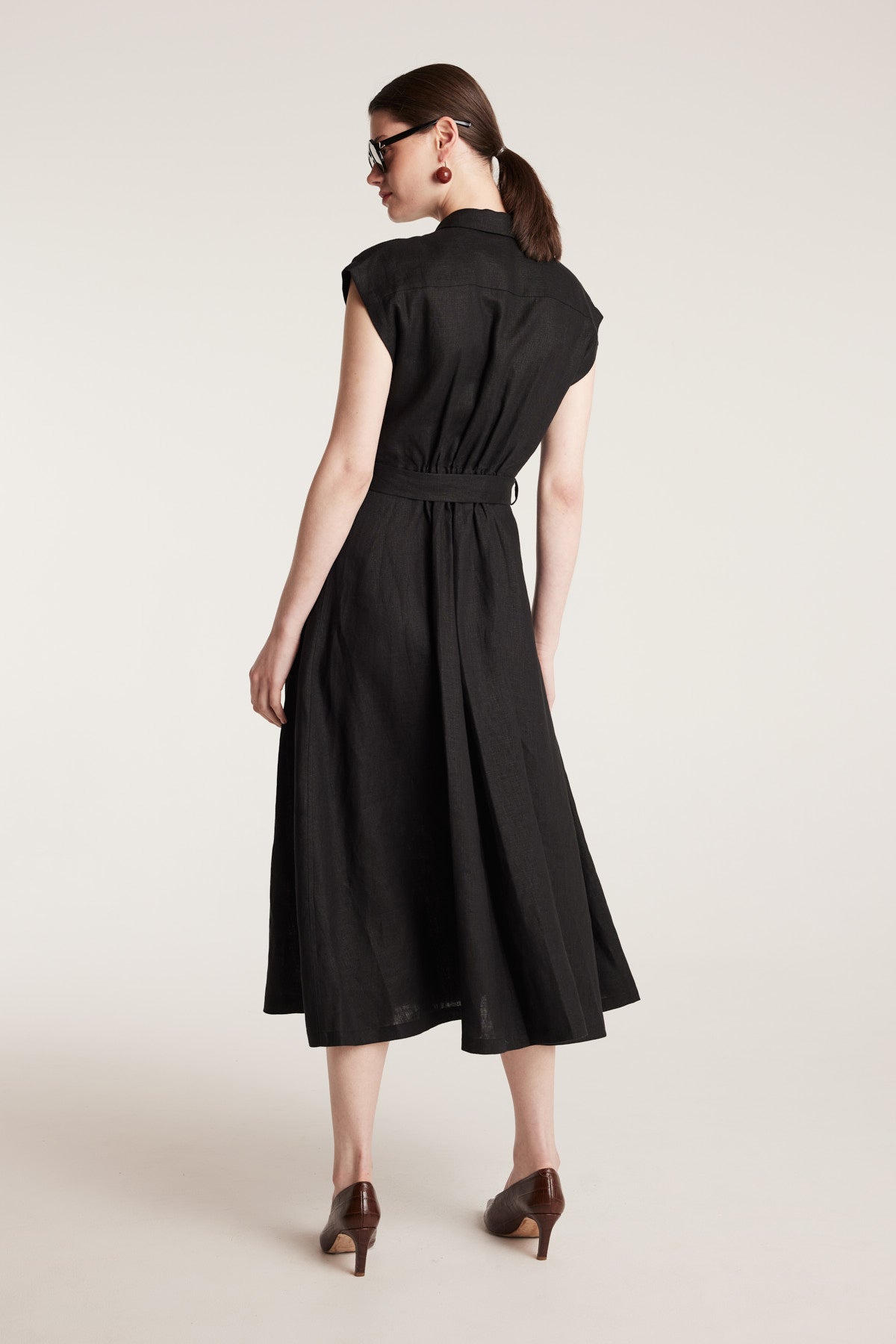 Linen Sundress - Black-Perri Cutten