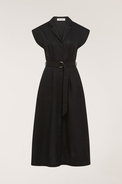 Linen Sundress - Black-Perri Cutten