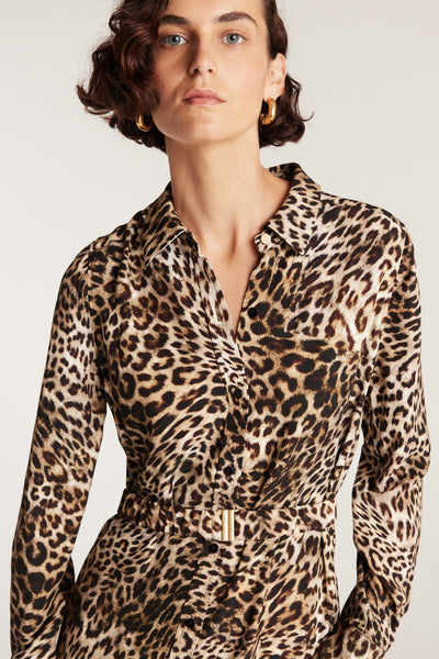 Solana Shirt Dress - Animal-Perri Cutten