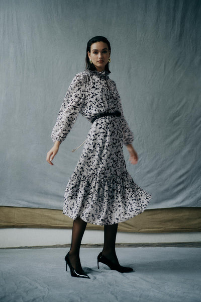 Serafina Silk Dress - Dove-Perri Cutten