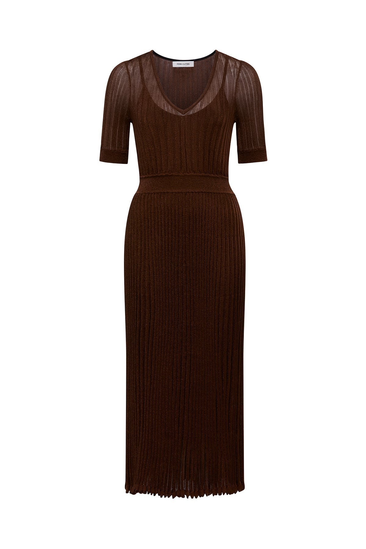 Clara Metallic Knit Dress - Amber-Perri Cutten