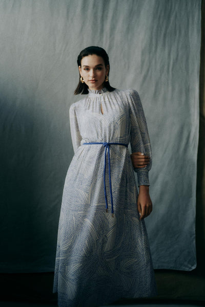 Leonora Silk Dress - Lagoon-Perri Cutten