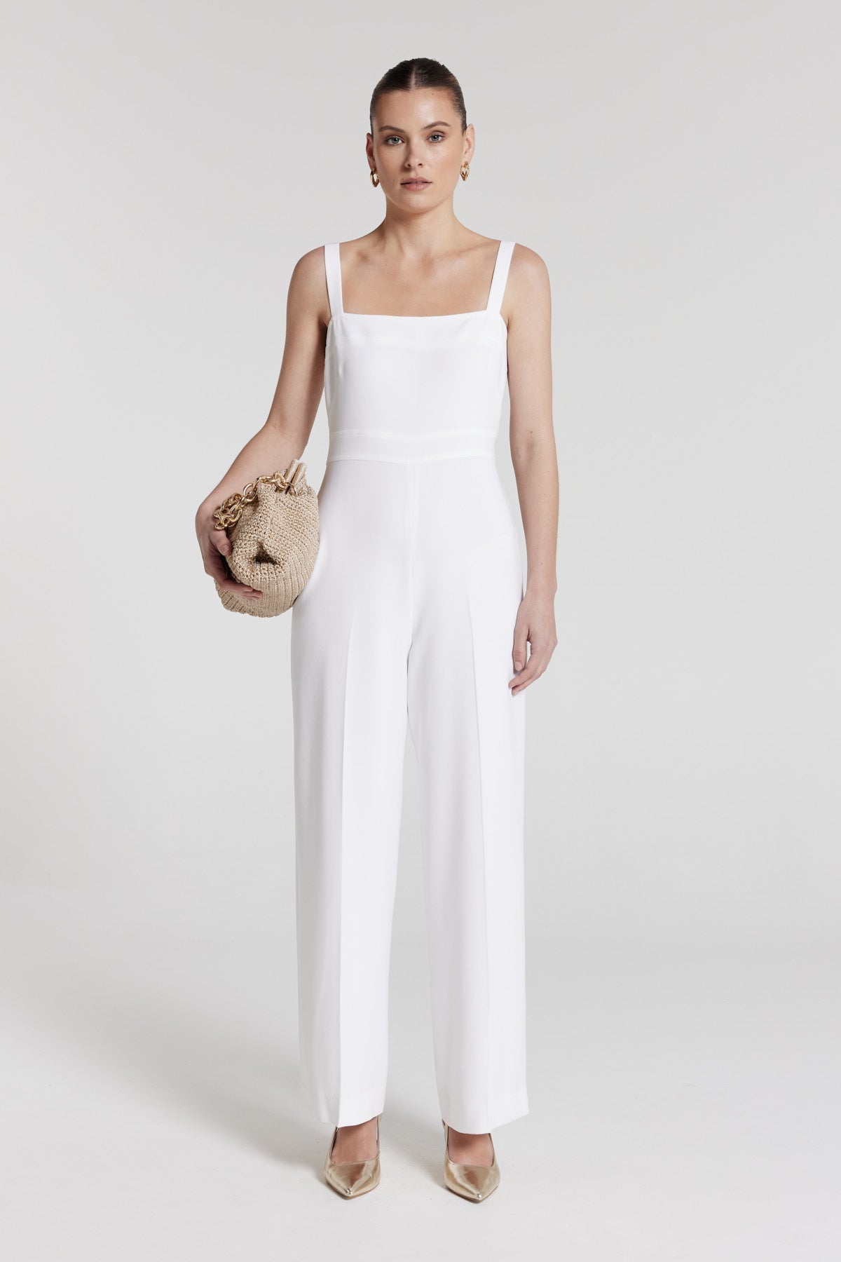 Lauren Jumpsuit - Chalk White-Perri Cutten